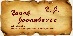 Novak Jovanković vizit kartica